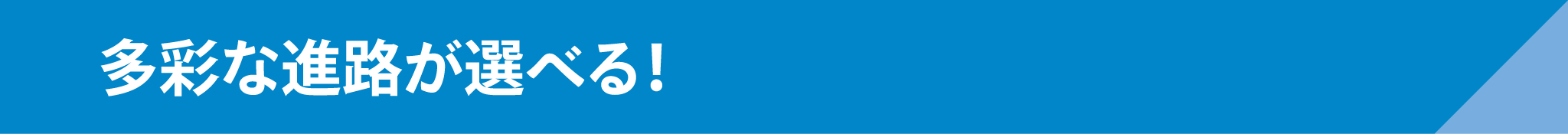 多彩な進路が選べる！